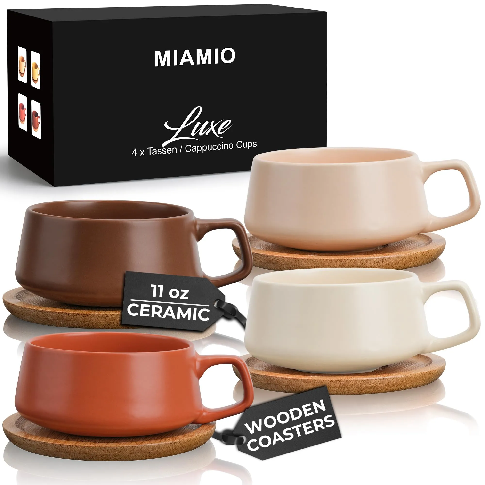 Tasse vintage - Lot de 4 – MIAMIO Tasse grès 320 ml