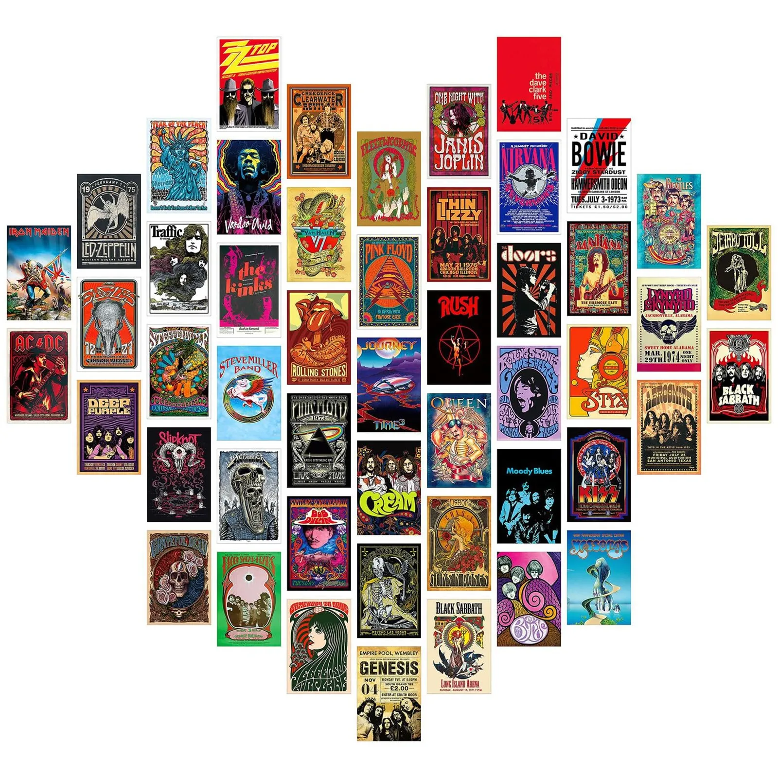 Affiche vintage - Affiches de groupe de rock pour chambre – BDSHUNBF