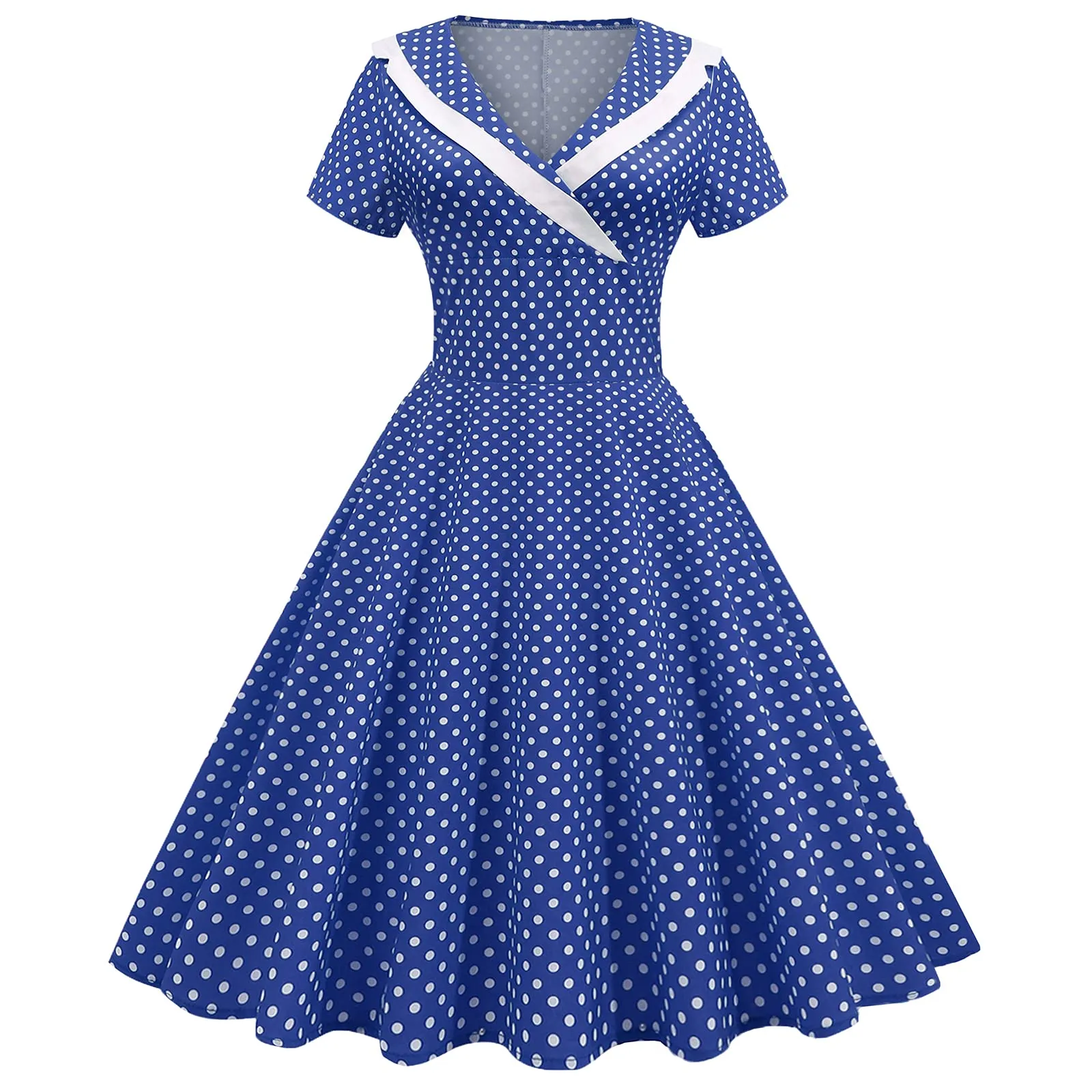 Robe trapèze rétro années 1950, Robe d&rsquo;été décontractée - Image 1