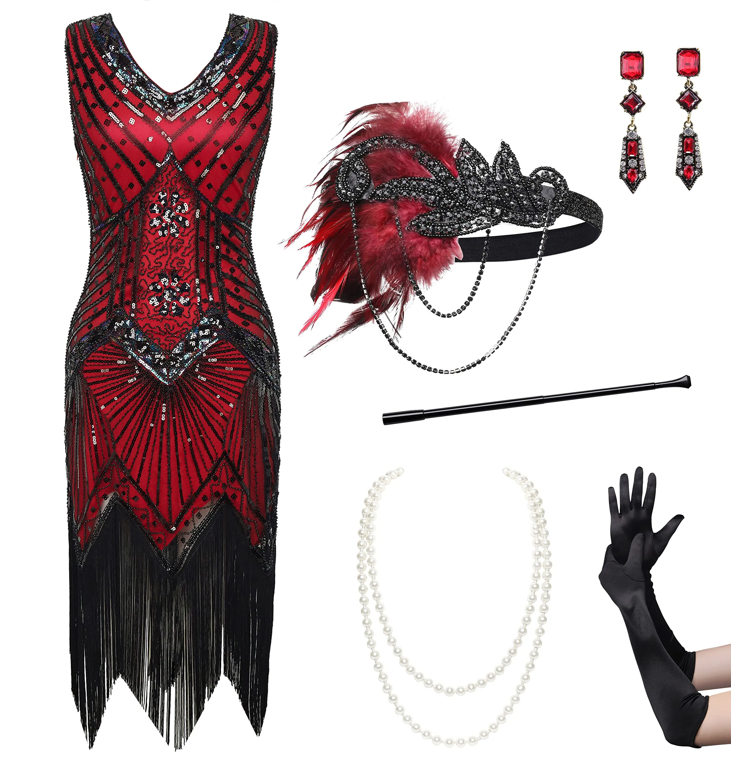 Robe vintage - 1920 Flapper Robe Charleston à Sequins Robe Soirée Frange - Image 1