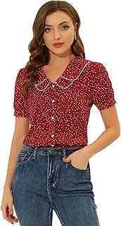 Chemise à Pois Femme à Manches Courtes Bouffante… - Image 1