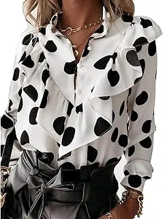 Chemise Femmes Chic Col en V Blouse Élégant… - Image 1