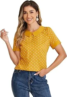 Chemisier pour femme, chemisiers à pois, col… - Image 1