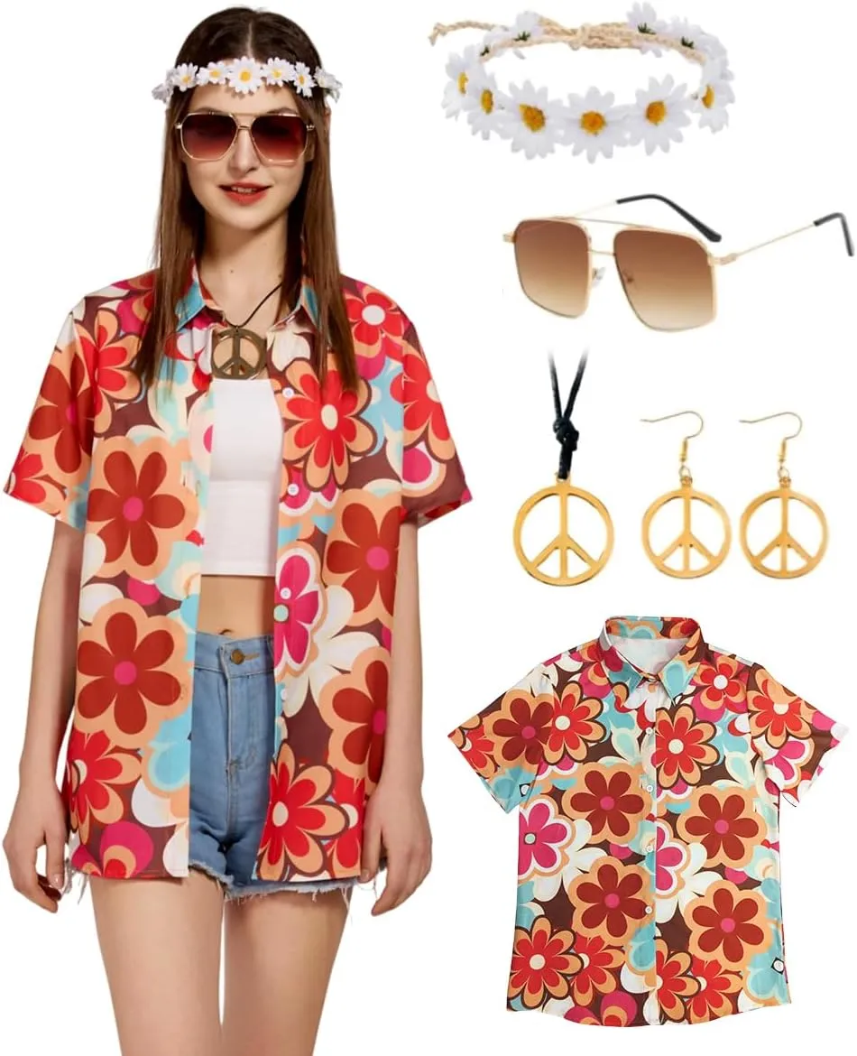 Costume hippie pour femme, Haut hawaïen - Image 1