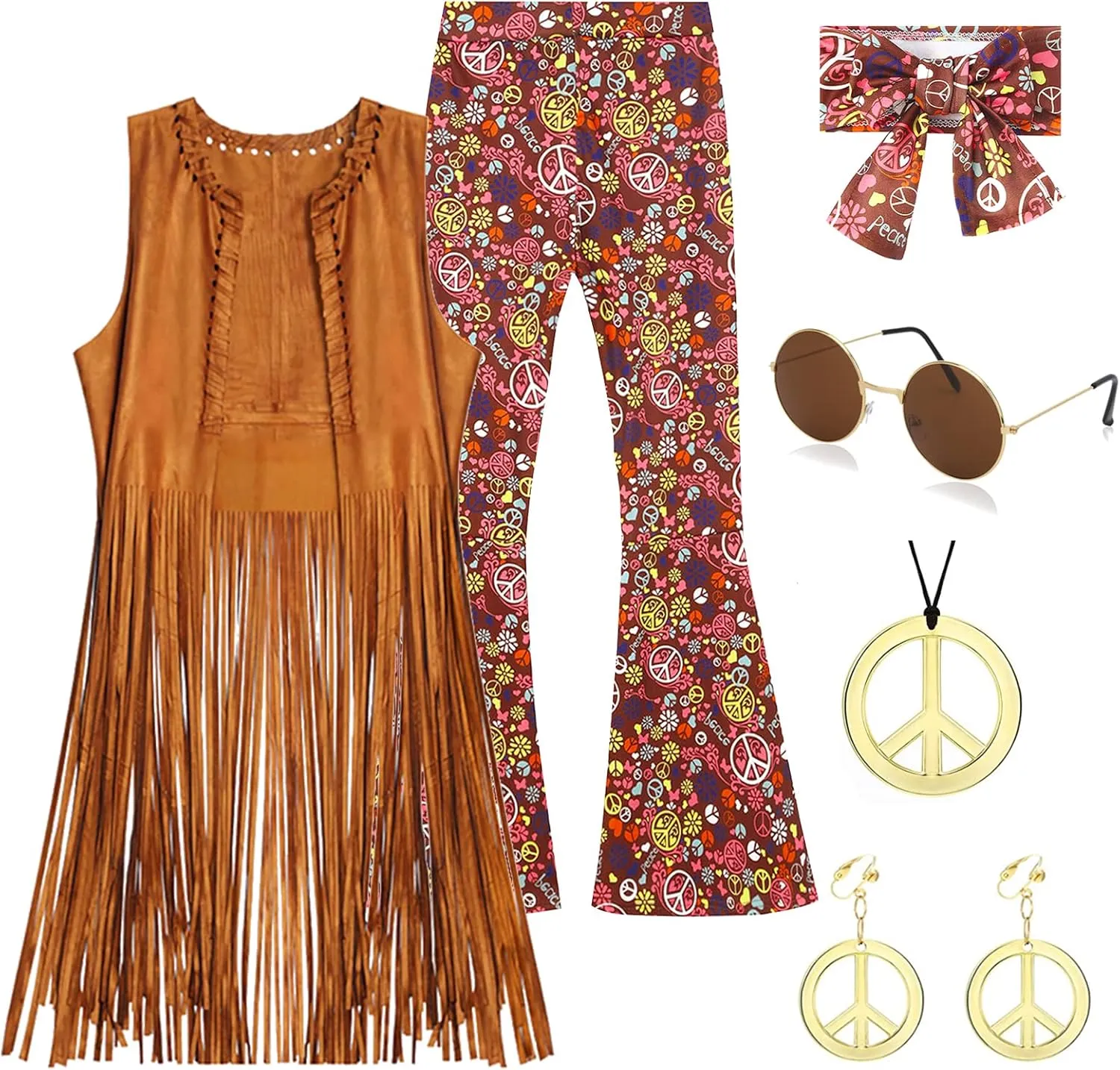 Deguisement Hippie Femme Annee 70 Gilet à Franges