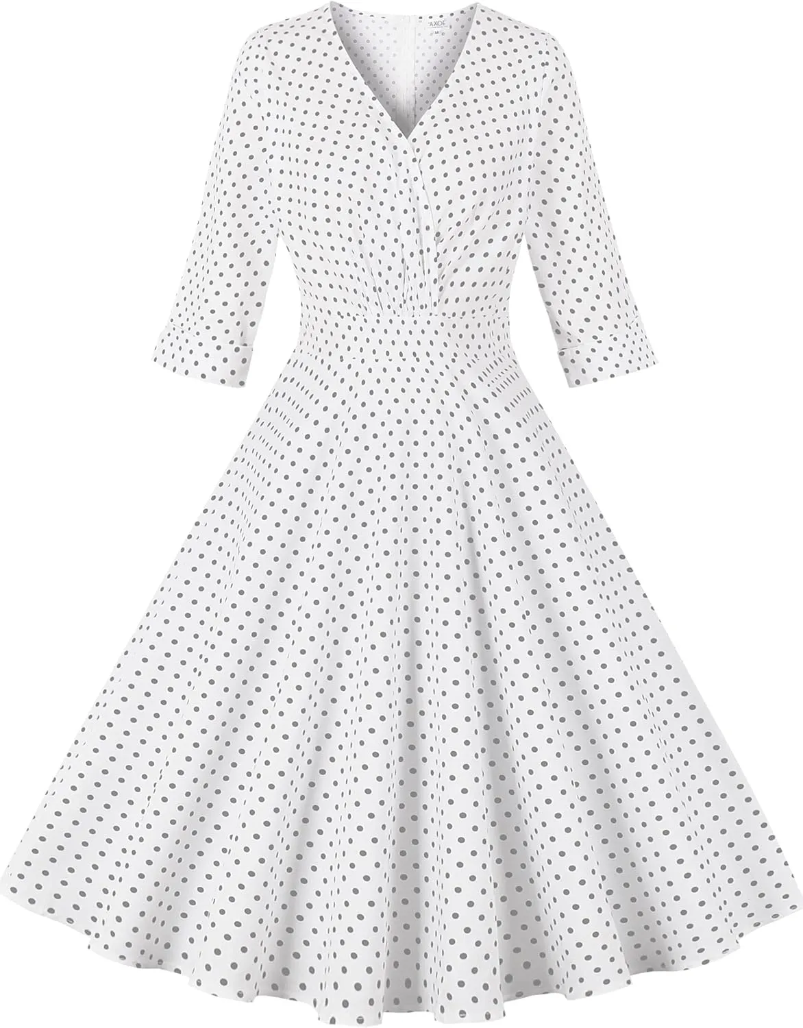 Femme Robe Année 40 50 60 Vintage Coton Manches