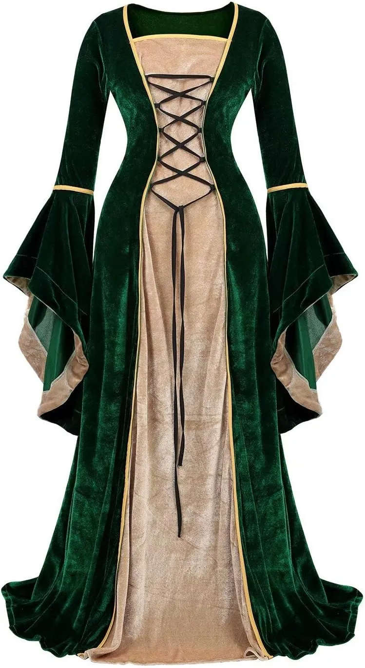 Renaissance Femmes Robes Médiévale Velours