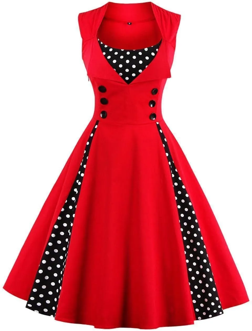 Robe Femme Vintage Années 50 en Coton Extensible