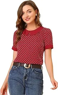 Top Femme Col Claudine Vintage à Pois Costume… - Image 1