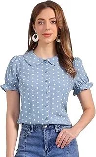 Women&rsquo;s Christmas Polka Dots Shirt Short Puff… - Image 1